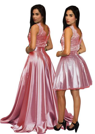 Vestido de festa madrinha 15 anos debutante casamento 2 em 1 rosê -  PARTYLIGHT ATELIER DAS NOIVAS - Vestido Feminino - Magazine Luiza