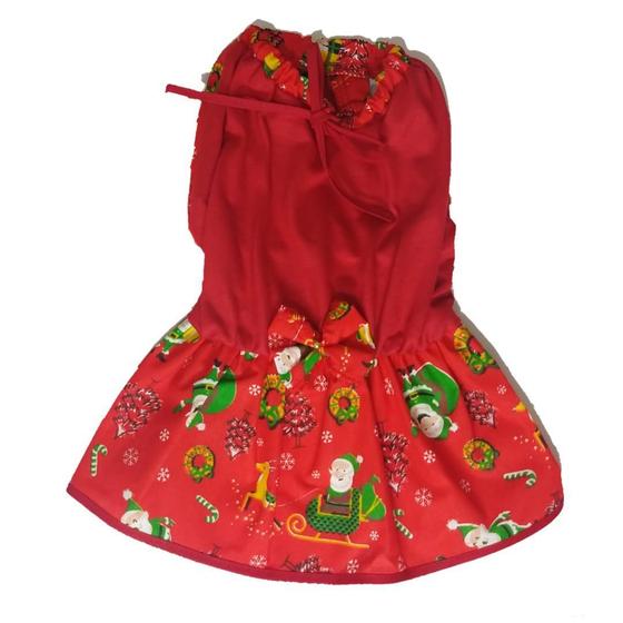 Imagem de Vestido De Natal Para Cachorro Saia Vermelha - Tamanho P