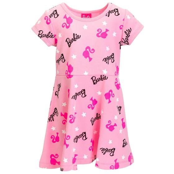 Imagem de Vestido de skatista Barbie Toddler Girls French Terry Pink 5T