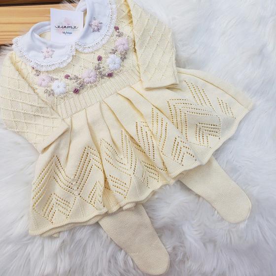 Imagem de Vestido de Tricô Menina Capri - Amarelo - Vestido e Calça