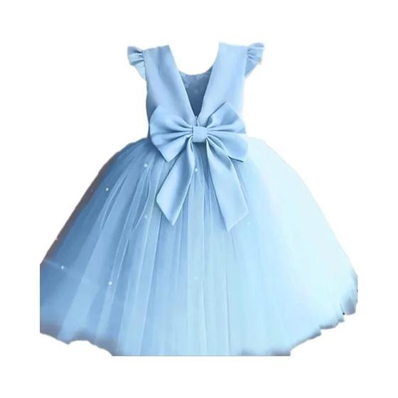 Imagem de Vestido de Tule Azul para Meninas - Ideal para Aniversário ou Casamento