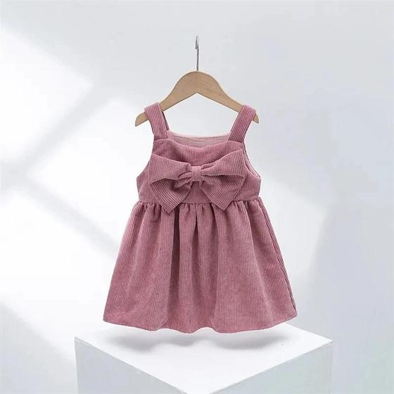 Imagem de Vestido de veludo feminino, saia infantil, casual, coreano, bebê, outono, inverno, novo