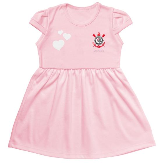 Imagem de Vestido do Corinthians Infantil Canelado Oficial Torcidababy