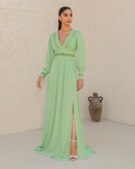 Imagem de Vestido Dot Clothing Longo Renda Verde Menta