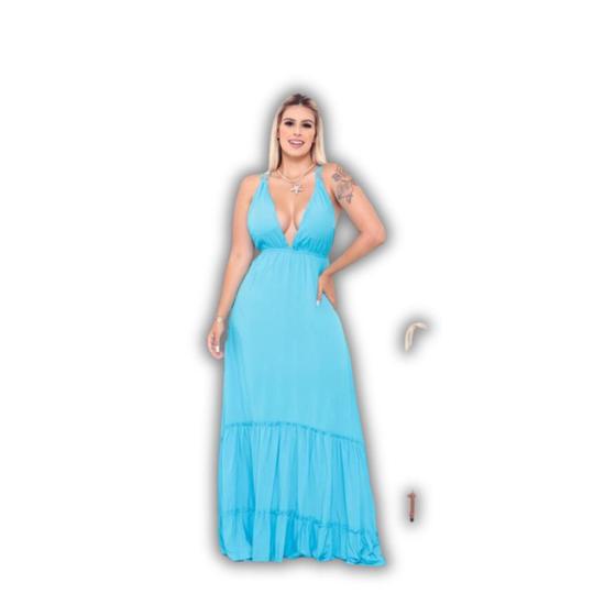 Imagem de Vestido elegante super sofisticado possui bojo ajustável confortavel moda madrinha chá revelção festa