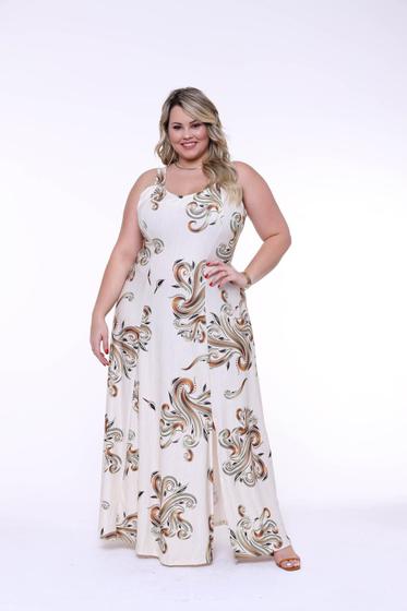 Imagem de Vestido estampado Plus Size longo para festas roupa feminina