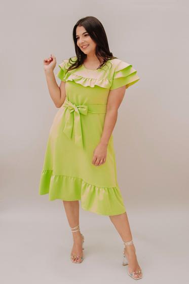 Imagem de Vestido evasê verde lima