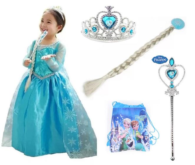 Imagem de Vestido fantasia Frozen Princesas com acessorios