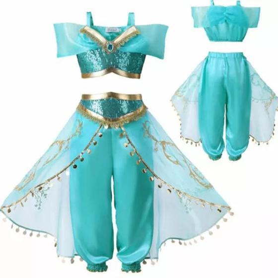 Imagem de Vestido Fantasia Princesas Aladin Infantil Jasmine (aladdin)