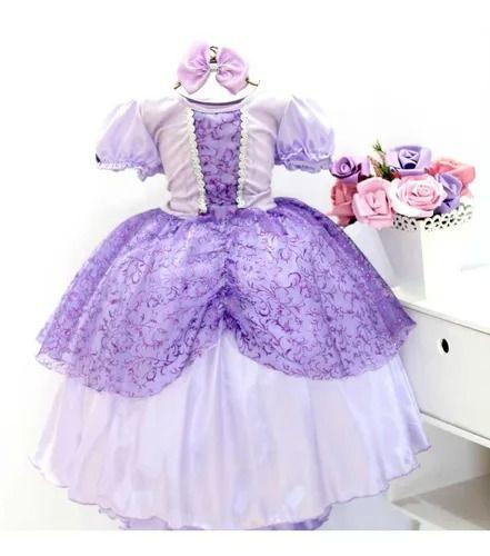 Imagem de Vestido Fantasia Temático Princesinha Sofia Luxo P M G Gg