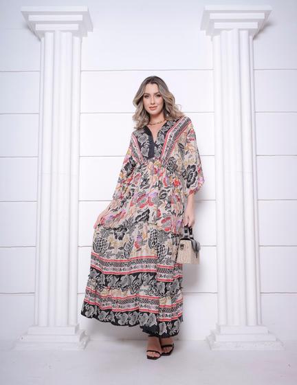 Imagem de Vestido Feminina  Indiano Em Seda Boho Importados L62