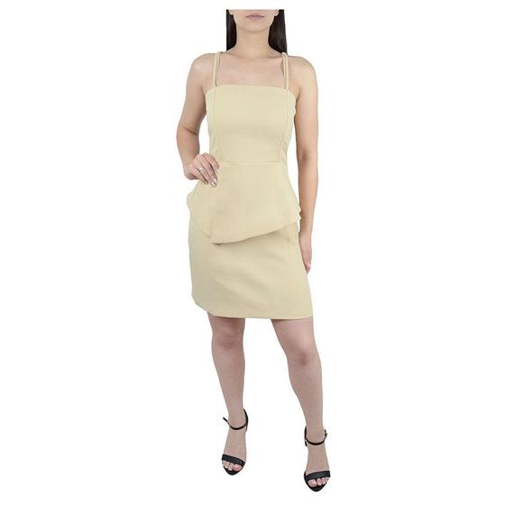 Imagem de Vestido Feminino Amoracafé Peplum Bege - A12177