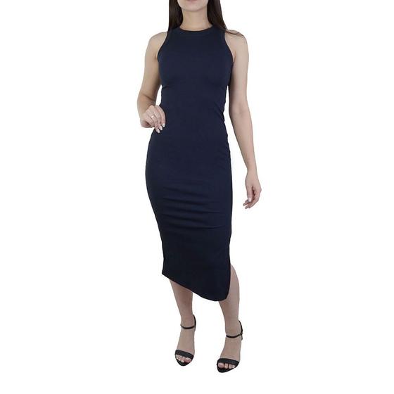 Imagem de Vestido Feminino Autenticada Midi Canelado Preto - 7669