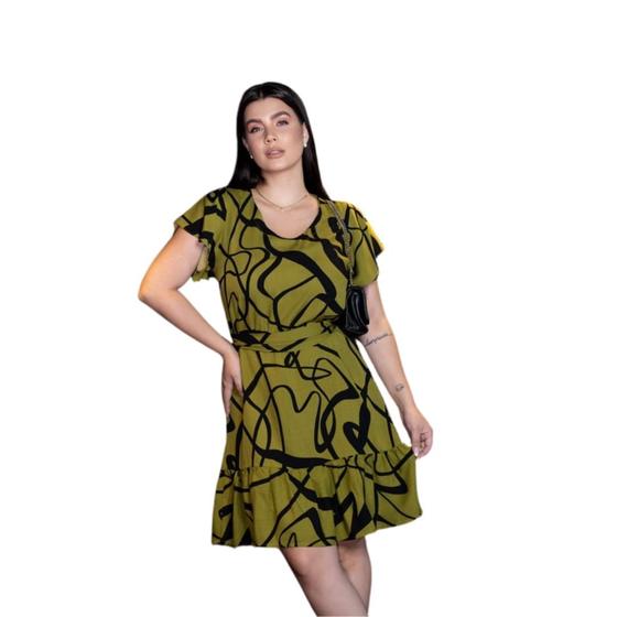 Imagem de Vestido Feminino Curto Estampado em Viscose TM M