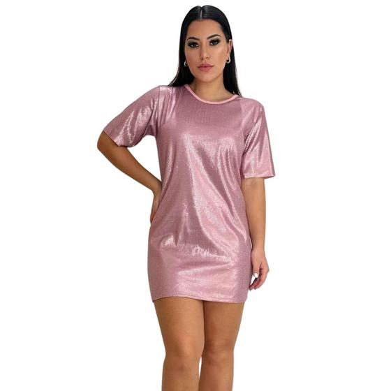 Imagem de Vestido Feminino Curto Paetê Brilho Poderosa Modinha