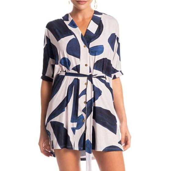 Imagem de Vestido Feminino Daniela Beach Kaftan Azul Médio - 2652E