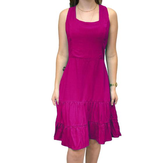 Imagem de Vestido Feminino Design Mid Moda Verão Estampado Viscose Lia 