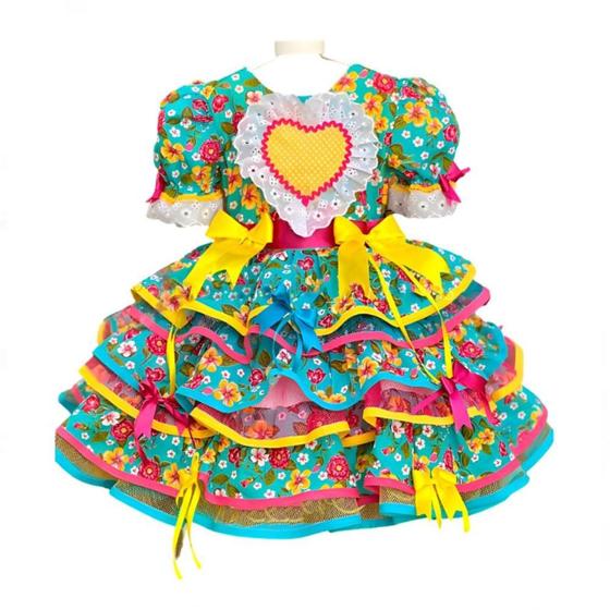 Vestido Feminino Festa Junina Moderno Exclusivo Rainha Caipira Saia ...