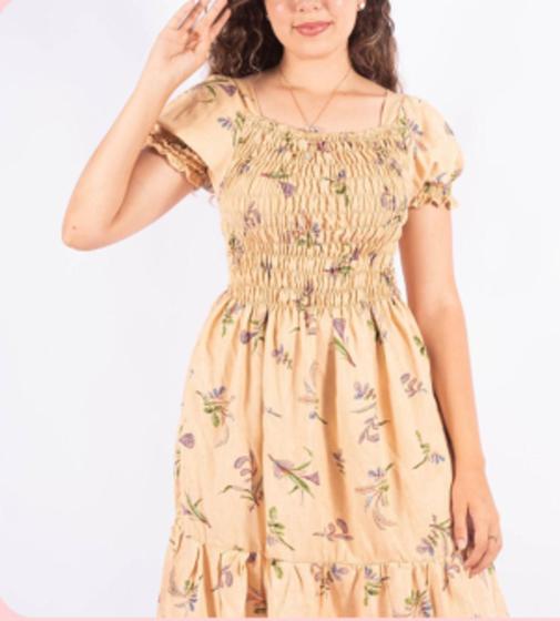 Imagem de Vestido feminino florido com elastec