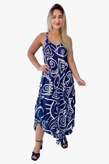 Imagem de Vestido Feminino Indiano Alça c/ Regulagem Trapézio Plus Size-Cod.5029