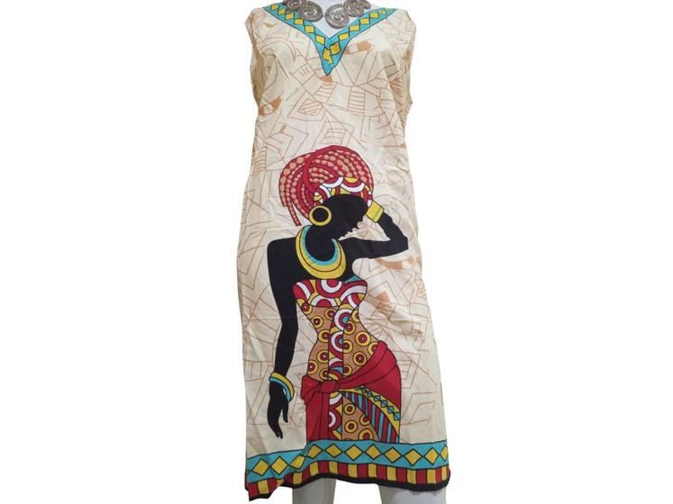Imagem de Vestido Feminino Indiano Boho  com Estampa  Africana.