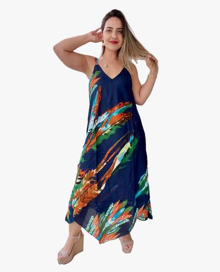 Imagem de Vestido Feminino Indiano Longo Alça Plus Size -Cod.0115