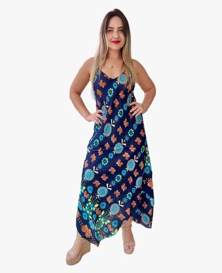 Imagem de Vestido Feminino Indiano Longo Alça Plus Size -Cod.0117