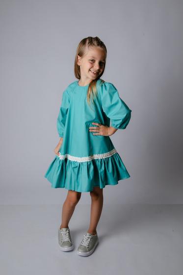 Imagem de Vestido Feminino infantil - Festas, casamento, formaturas Linda - Azul Turquesa