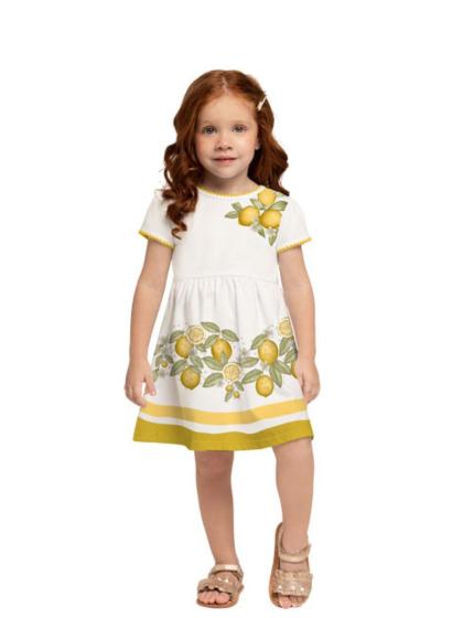 Imagem de Vestido feminino infantil  off white milon