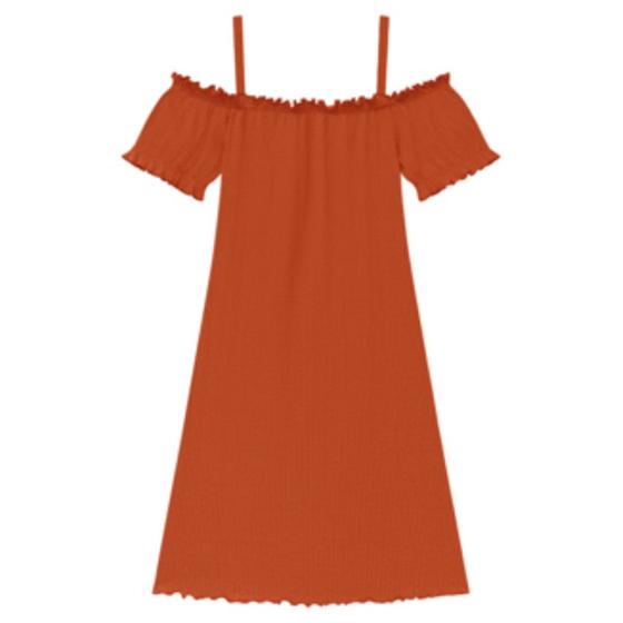 Imagem de Vestido Feminino Laranja Folhas 5000060  Amora