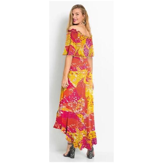 Imagem de Vestido Feminino Longo Casual Ombros De Fora Ciganinha