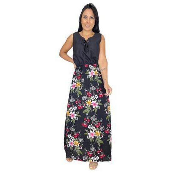 Imagem de Vestido Feminino Longo Estampado Festa Social Evangelico - DRESSEE STORE