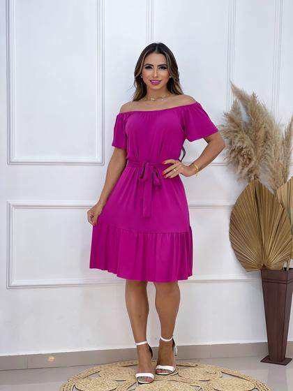 Imagem de Vestido feminino mid ciganinha ombro a ombro vestidos de festa curto soltinho moda evangelica cristã