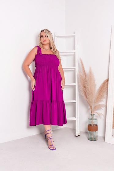 Imagem de Vestido Feminino Midi Plus Size Alcinha Fresquinho Verão