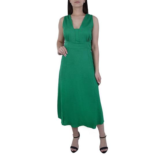 Imagem de Vestido Feminino Parado no Ar Linho Midi Verde - 720800