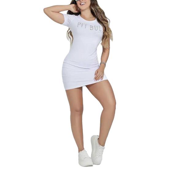 Imagem de Vestido Feminino Pit Bull Curto Branco - 83311