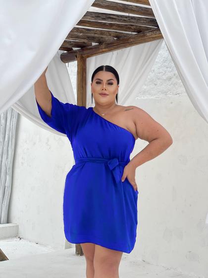 Imagem de Vestido feminino plus size mula manca com faixa 