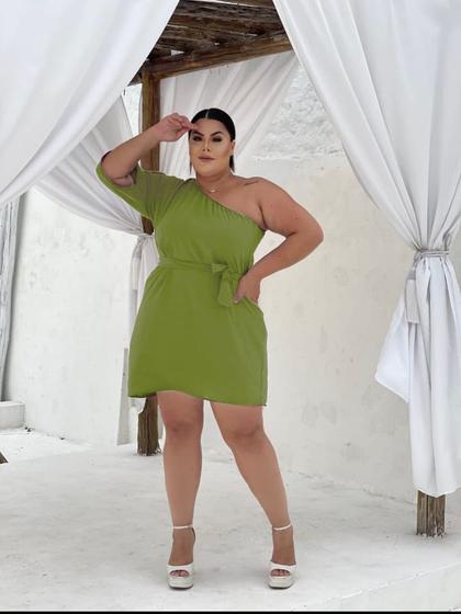Imagem de Vestido feminino plus size mula manca com faixa 