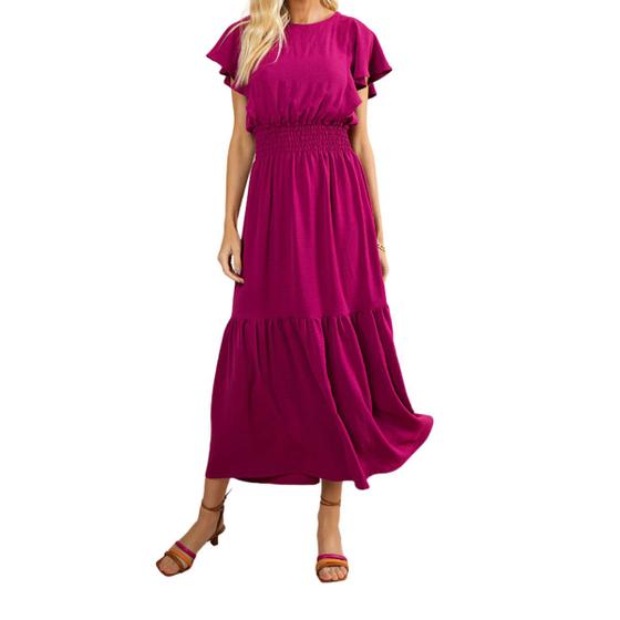 Imagem de Vestido Feminino Tharog Longo Babado Roxo - TH5679