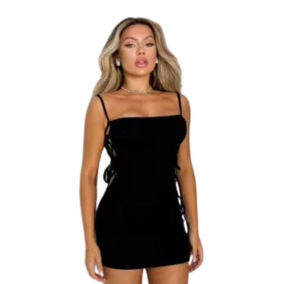 Imagem de Vestido Feminino Trançado do Lado Alça Roupas Femininas 0541