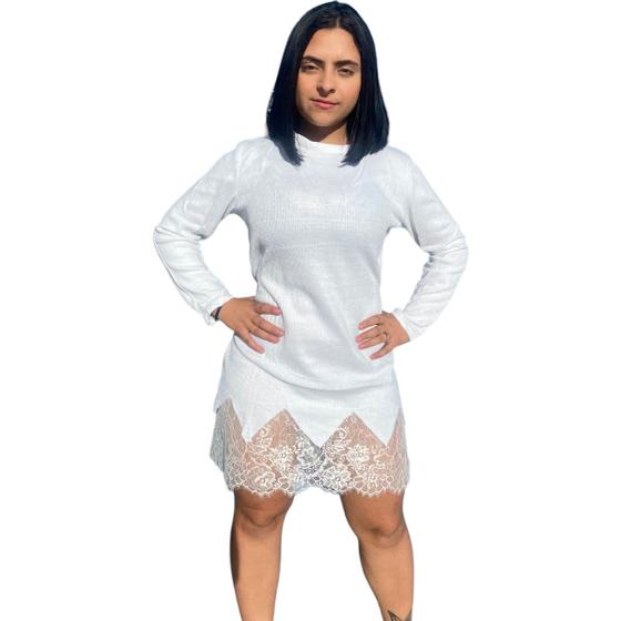 Imagem de Vestido Feminino Tricot Manga Longa