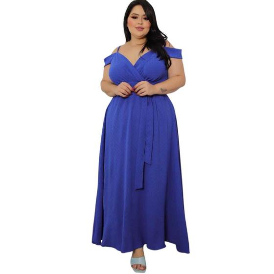 Imagem de Vestido Festa Feminino Plus Size Veste até 52 Madrinha Longo