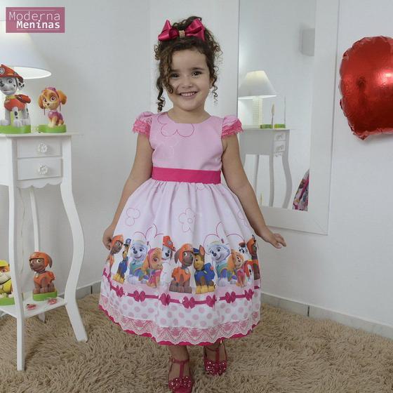 Imagem de Vestido festa infantil da Patrulha Canina rosa