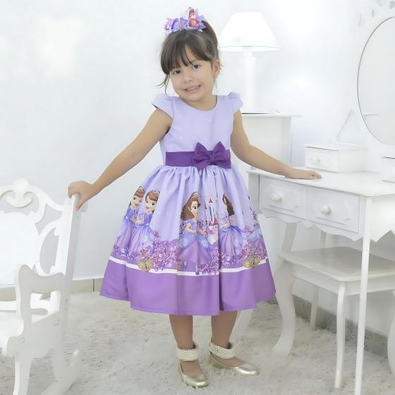 Vestido Lilas Vestido Da Princesinha Sofia Vestido Infantil