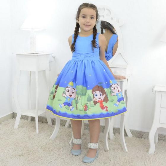 Imagem de Vestido festa Infantil tema Luccas Neto e Gi