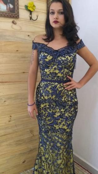 Giving Decision Savvy vestido festa renda azul marinho - atelie adriana farias - Vestido Feminino  - Magazine Luiza