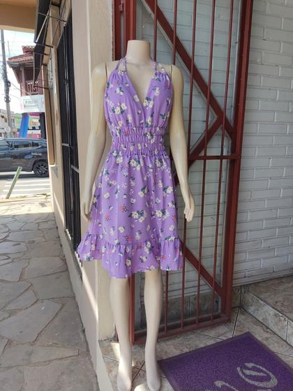 Imagem de Vestido floral de alças com elástico na cintura