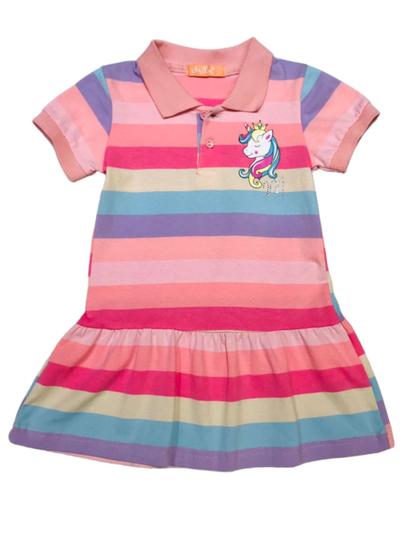 Imagem de Vestido Gola Polo Listrada Infantil Menina