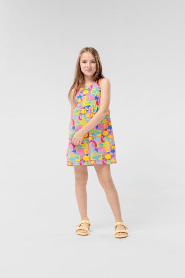 Imagem de Vestido Infantil Amarelo Estampado