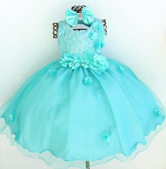 Vestido Infantil Aniversario Formatura Tiffany Luxo E Tiara